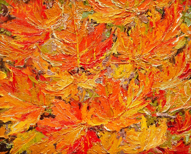 Artwork by Lawrence Nickle, Autumn Leaves (Armour Twp., Dist. of Parry Sound, Ont.)