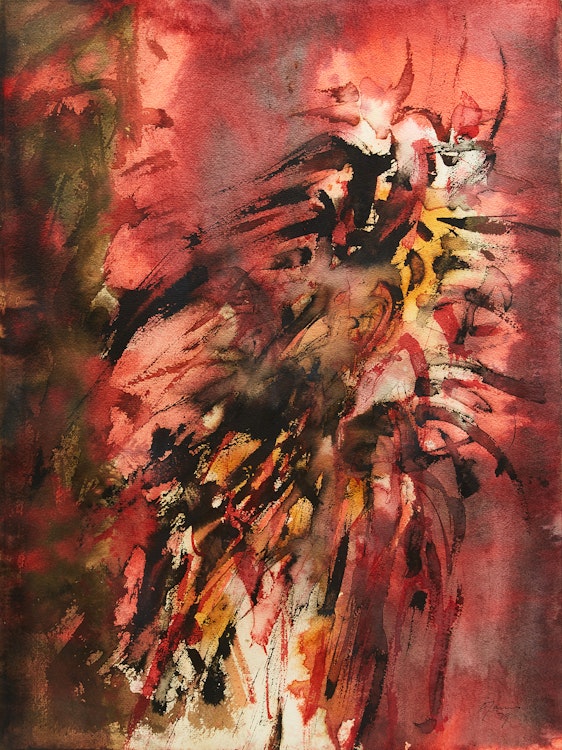Artwork by Donald Jarvis, Red Bird Variation (I)
