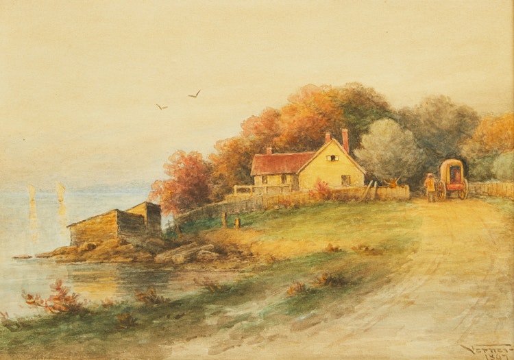 Artwork by Frederick Arthur Verner, Coastal Landscape