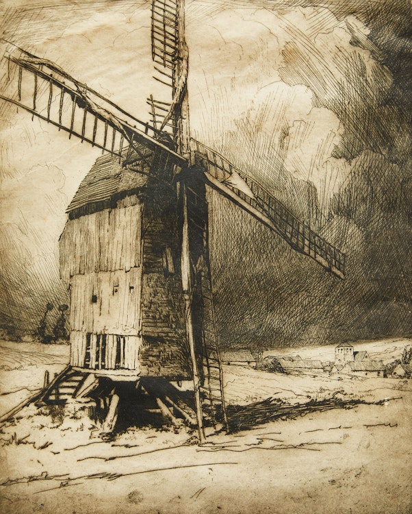 Artwork by Clarence Alphonse Gagnon,  Vieux moulin en Picardie