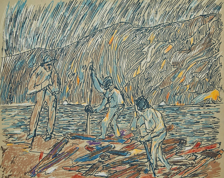 Artwork by René Richard,  Menaud, Maître Draveur 