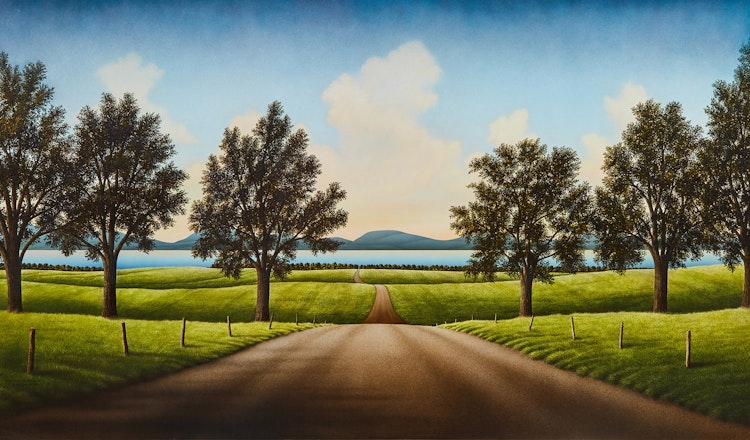 Artwork by Michael French,  Across the Île d'Orléans, Quebec