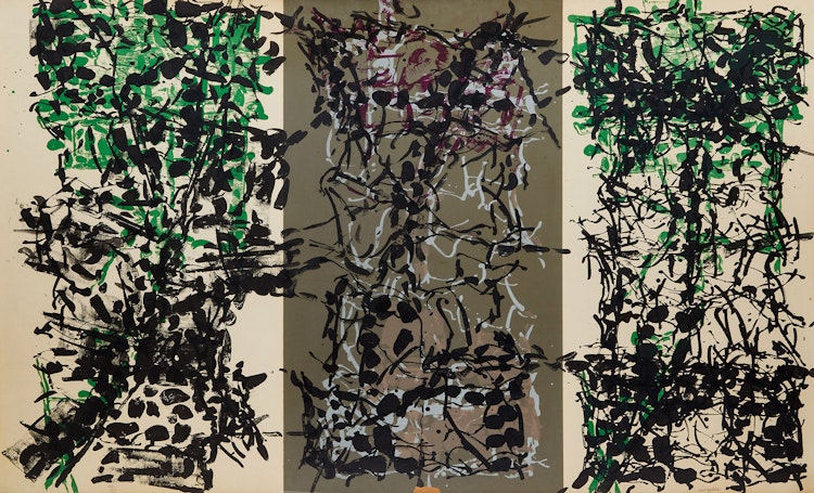 Artwork by Jean Paul Riopelle, Triptyque gris (1967)