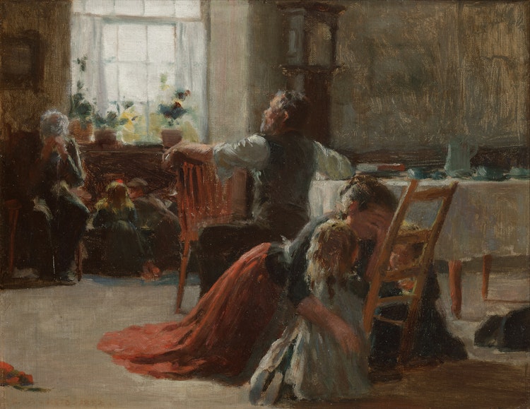 Artwork by George Agnew Reid, Family Prayer
