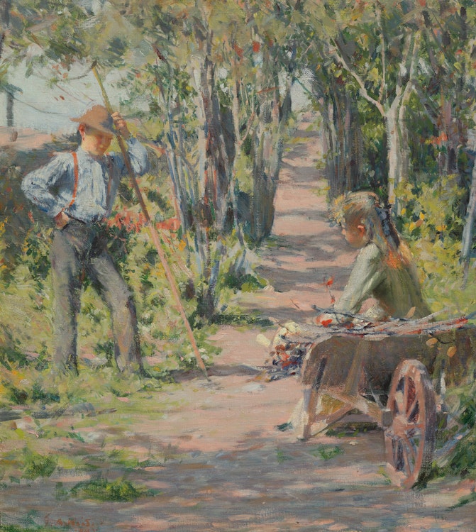 Artwork by George Agnew Reid, Idling