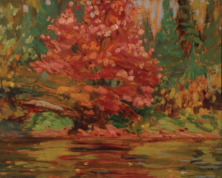 Artwork by Arthur Lismer, Autumn in Algonquin (1914)