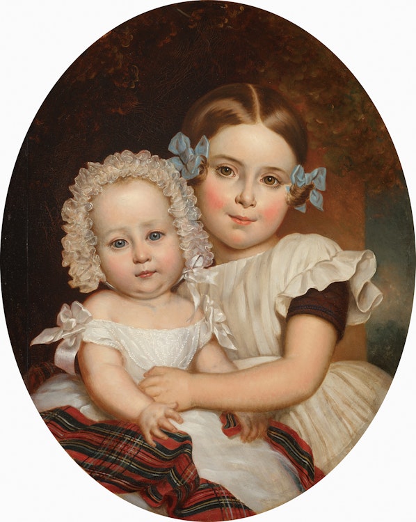 Artwork by George Théodore Berthon,  Portrait of Children (Edith Grant & Sidonie Berthon)