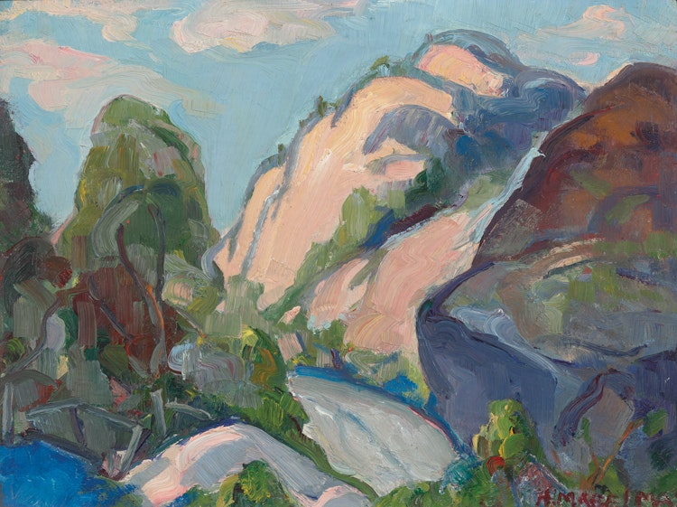 Artwork by Henrietta Mabel May,  On the Way to Horseshoe Bay (Mountain Landscape)