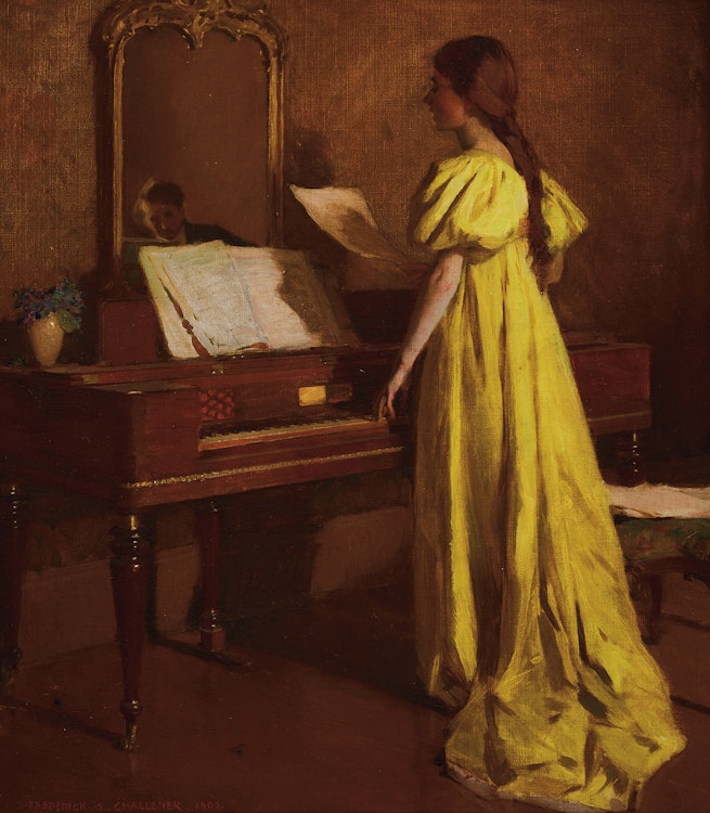Artwork by Frederick Sproston Challener, A Singing Lesson