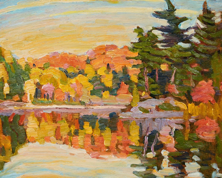 Artwork by Peter Clapham Sheppard,  Autumn Glory, Muskoka