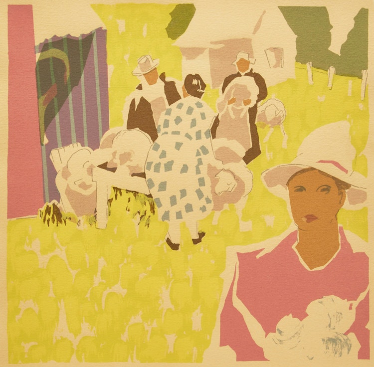 Artwork by André Charles Biéler,  La laine des moutons