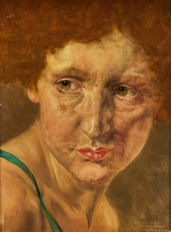 Artwork by Bertalan Karlovszky, Portrait of a Lady with Red Hair