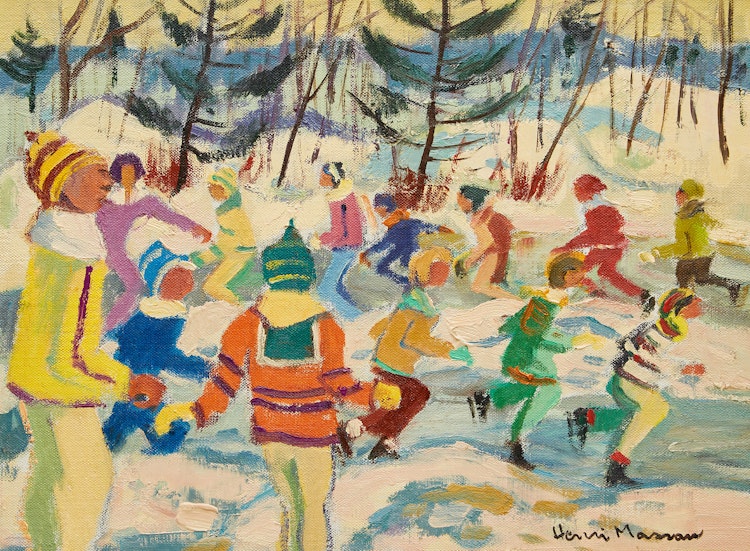 Artwork by Henri Leopold Masson,  Patineurs, Lac Beauchamp