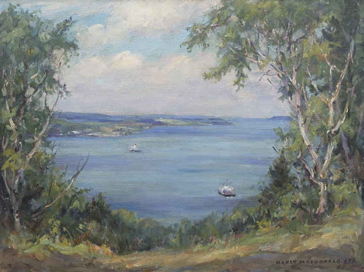 Artwork by Manly Edward MacDonald,  Glenora Ferry