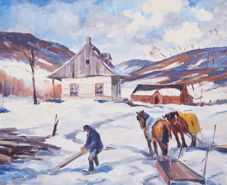 Artwork by John Douglas Lawley, A Day’s Work, Baie St. Paul
