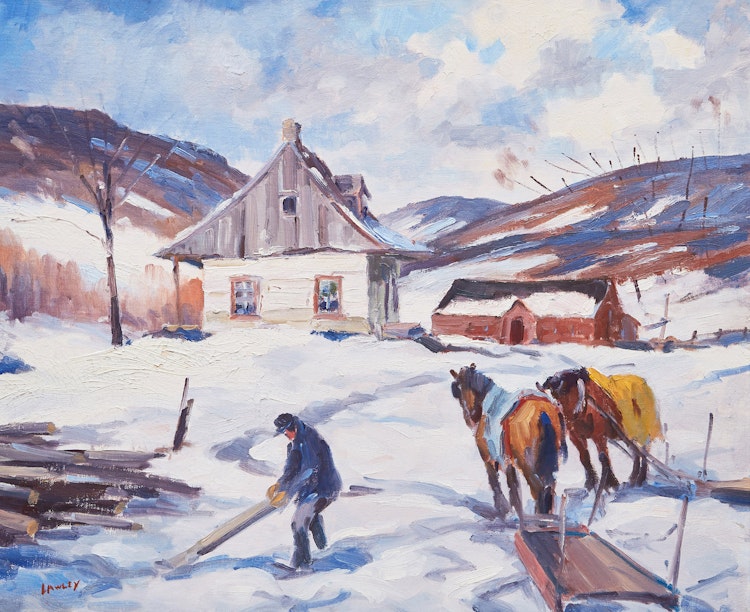 Artwork by John Douglas Lawley,  A Day’s Work, Baie St. Paul