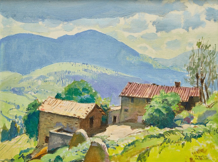 Artwork by George Franklin Arbuckle, Mountain Farm on Way to Monte Senario