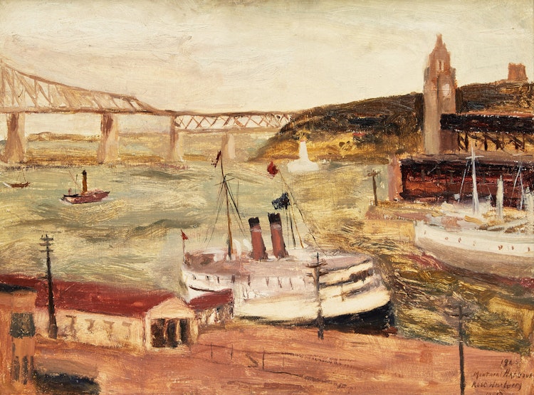 Artwork by Rose Wiselberg, Montreal Harbour