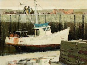 Artwork by Hilton MacDonald Hassell, Low Tide, Parker’s Cove, N.S.