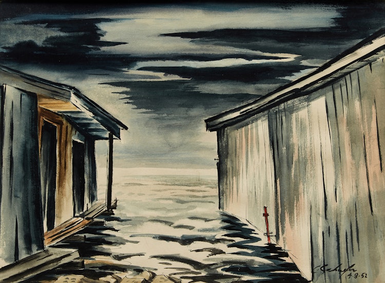 Artwork by Carl Fellman Schaefer, Quiet Evening, Portsmouth