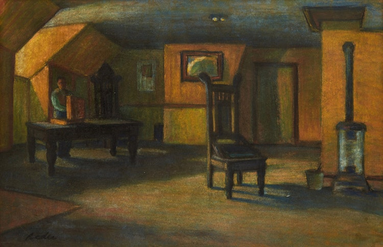 Artwork by Jack Beder,  Interior with Figure