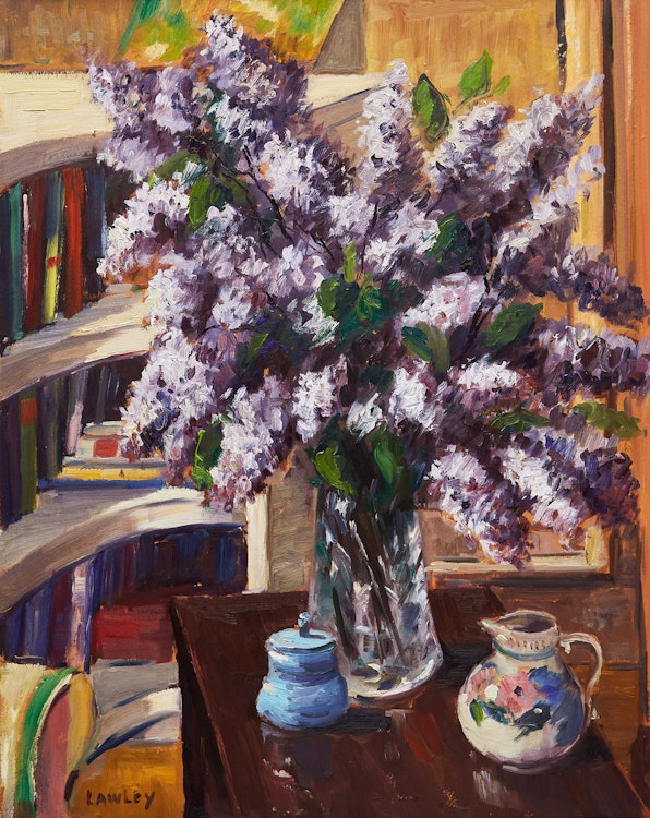 Artwork by John Douglas Lawley,  Still Life with Lilacs