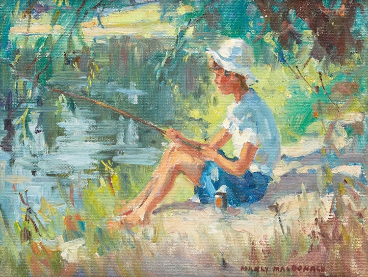Artwork by Manly Edward MacDonald, Duncan Fishing