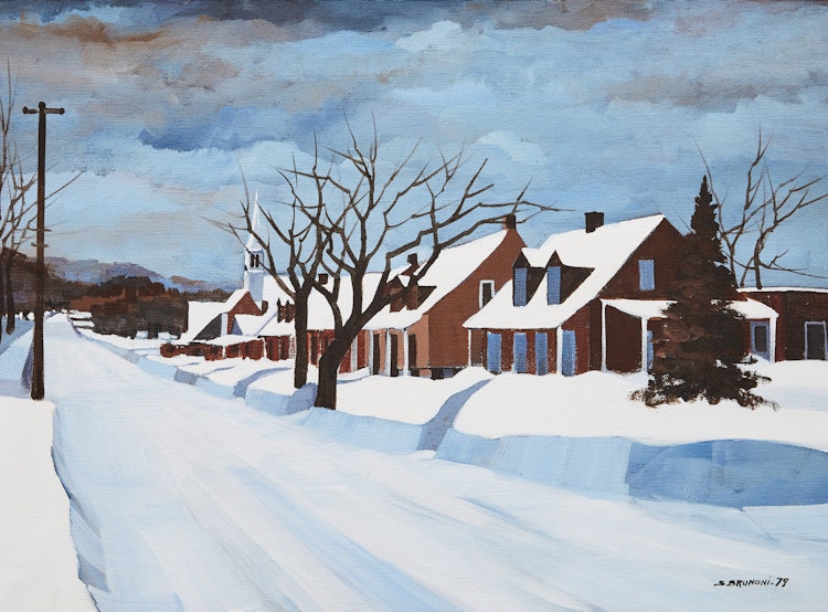 Artwork by Serge Brunoni, Rue Principale, St. Boniface (P.Q.)