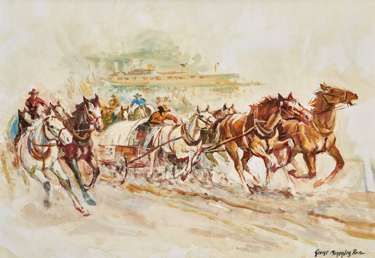 Artwork by George Menendez Rae, Horse Races