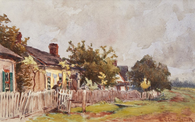 Artwork by Georges Chavignaud, Village Landscape