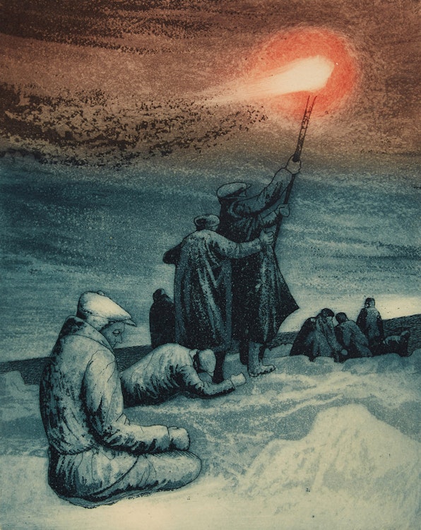 Artwork by David Lloyd Blackwood, Lost Party