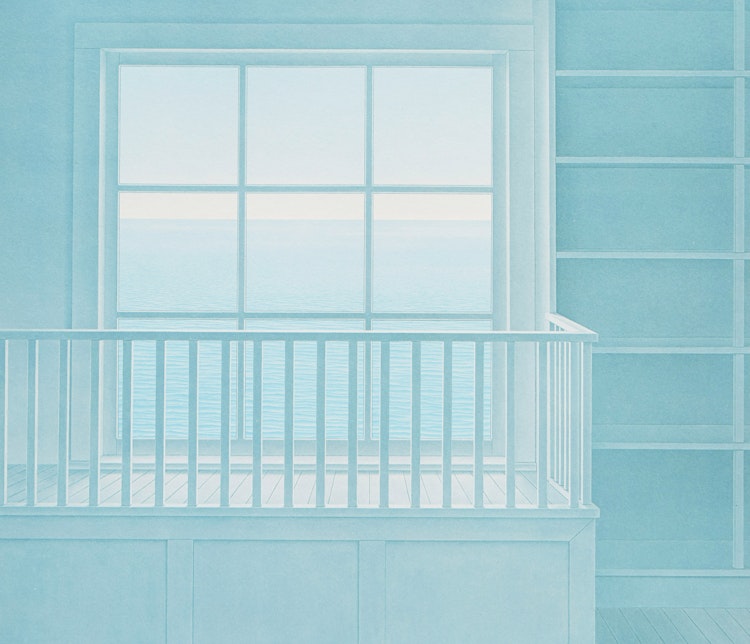 Artwork by Christopher Pratt, Shop on an Island