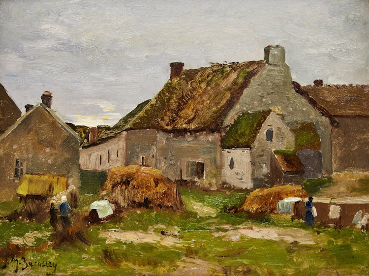 Artwork by James MacDonald Barnsley, Village Landscape