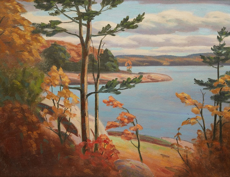 Artwork by George Thomson,  A Muskoka Lake