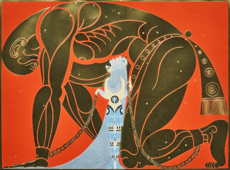 Artwork by Romain de Tirtoff (Erté), Samson and Delilah