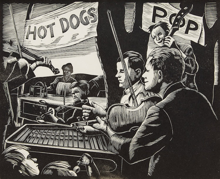 Artwork by Leonard Hutchinson,  Worker’s Picnic