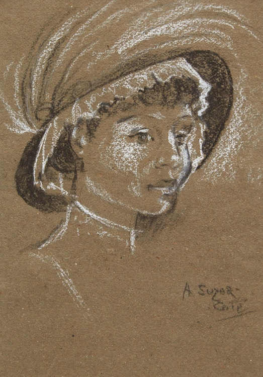 Artwork by Marc-Aurèle de Foy Suzor-Coté,  Girl Wearing Fancy Hat