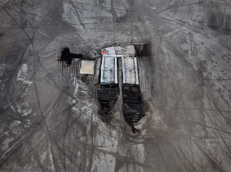 Artwork by Edward Burtynsky, Salt Pan #4, Little Rann of Kutch, Gujarat, India
