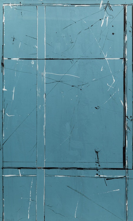 Artwork by Rick Burns, Santorini Window