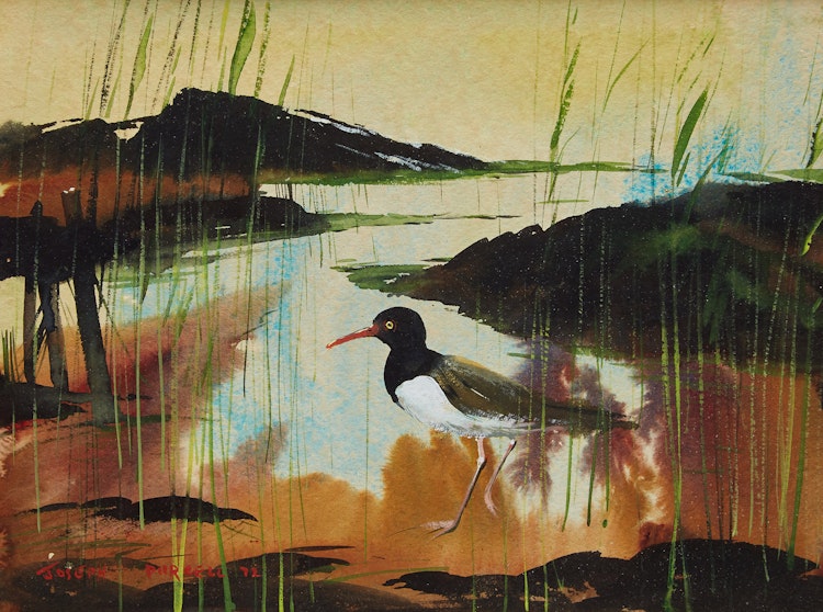 Artwork by Joseph Purcell, Study of a Bird; Landscape