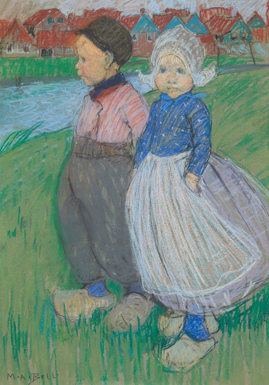 Artwork by Mary Alexandra Bell Eastlake,  Children in Brittany