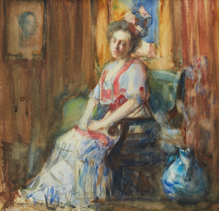 Artwork by Mary Riter Hamilton, Portrait of a Young Woman