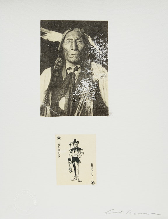 Artwork by Carl Beam, Untitled (Wolf Robe / Ho'néhevotoomáhe)