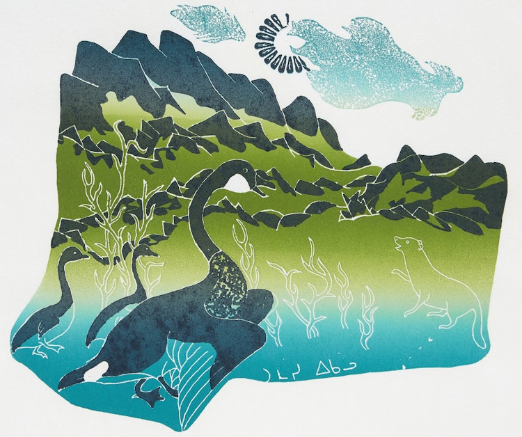 Artwork by Thomassie Echalook, Canada Goose
