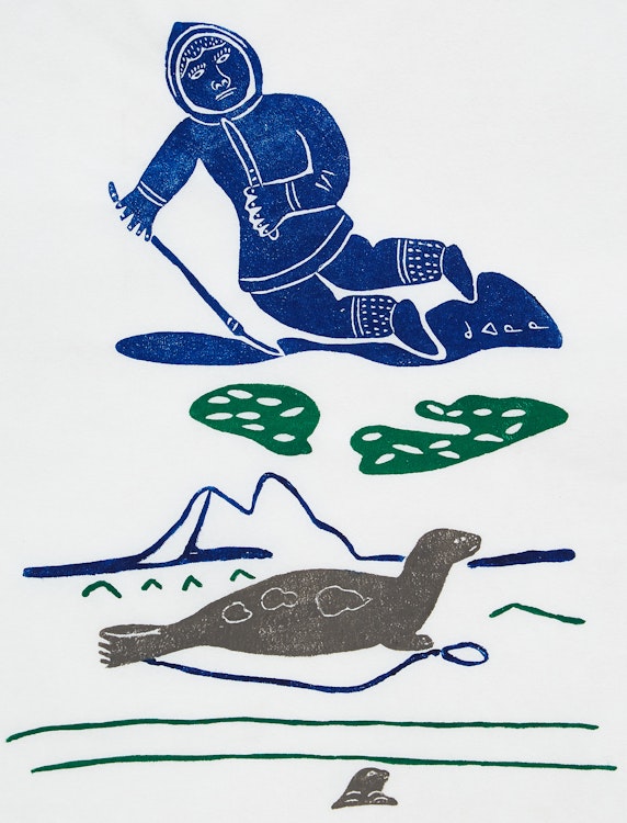 Artwork by Kalai Qumaluk,  Man Goes to a Seal Quietly