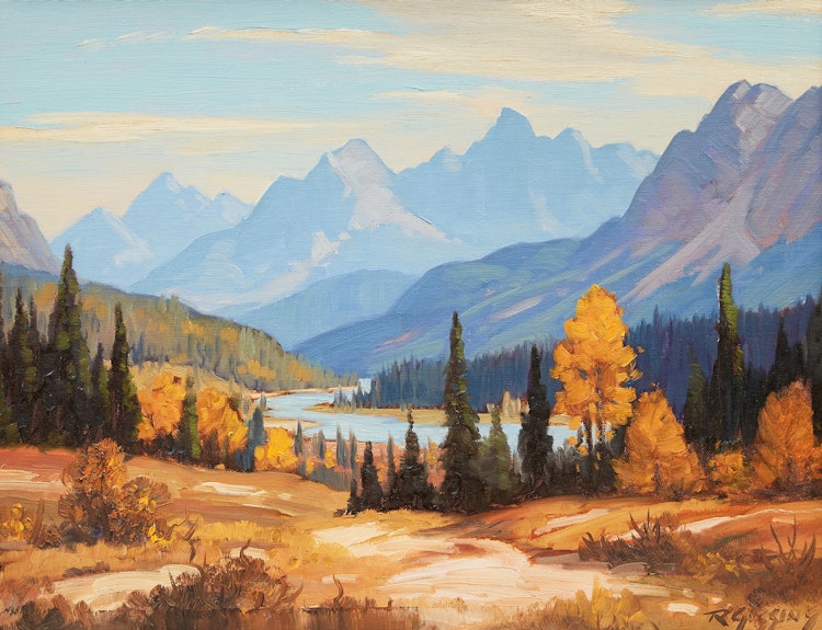 Artwork by Roland Gissing,  Kananaskis Valley