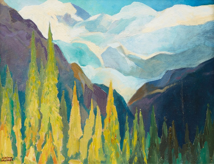 Artwork by Joachim George Gauthier, Rocky Mountain Valley