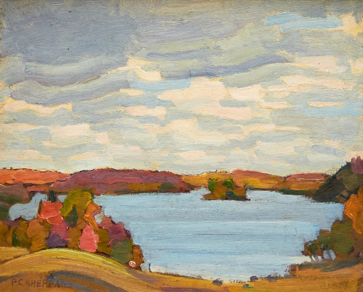 Artwork by Peter Clapham Sheppard,  Four Mile Lake, Haliburton