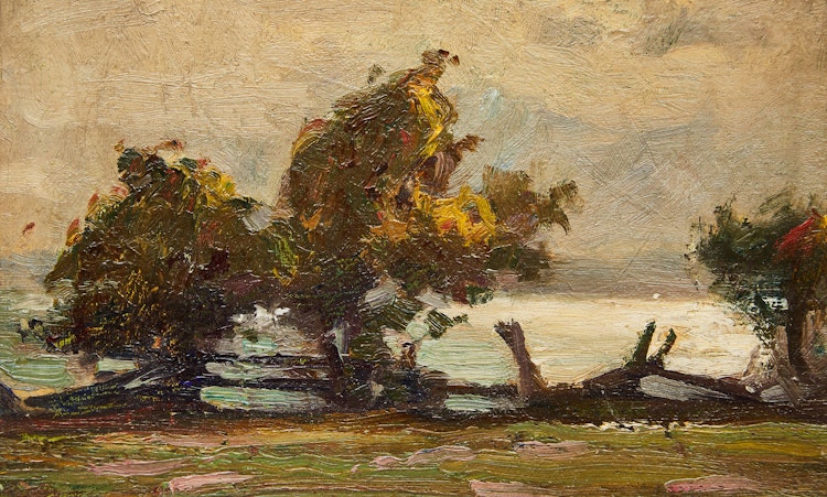 Artwork by John William Beatty,  Landscape with Fence