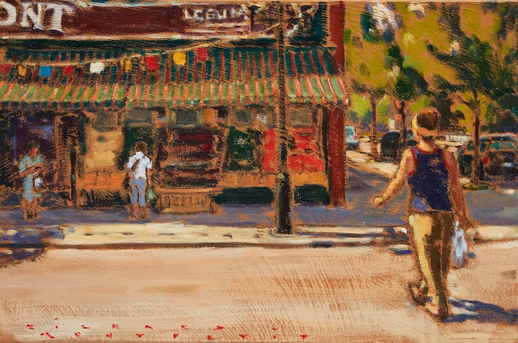 Artwork by Richard Montpetit, En face de la fruiterie